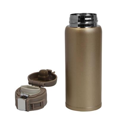 China Custom Business Cute Logo Double Wall Insulated Vacuum Flask Stainless Steel Water Bottle With Pop Lid for sale