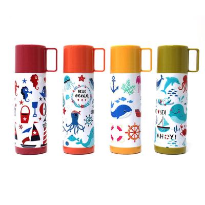 China Double Wall Water Bottle Kids Business Stainless Insulation Portable Vacuum Flask With Handle Lid for sale