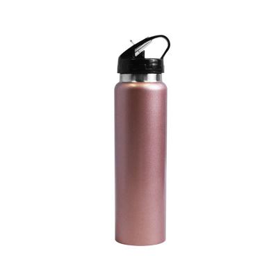 China Viable Wholesales Stainless Steel Sport Single Wall Bottle With Straw Lid for sale