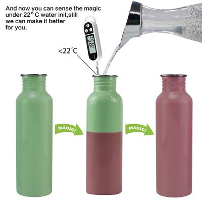 China PORTABLE Single Wall Color Changing Stainless Steel Cold Water Bottle for sale