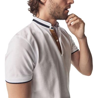 China Anti-wrinkle round collar European and American men's long style T-shirt pure color short sleeve T-shirt polo shirt for sale