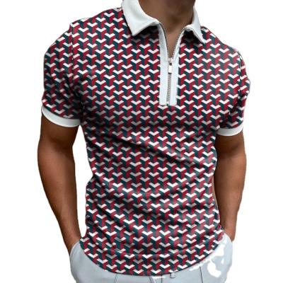 China Anti-Wrinkle Summer New Black Plaid Men's Casual Oversized Short Sleeve Polo Shirt for sale