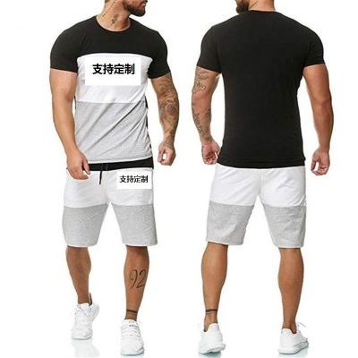 China European QUICK DRY 2022 foreign trade men's short sleeve T-shirt and shorts set popular outdoor sports leisure two sets for sale