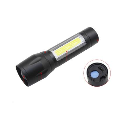 China Expandable Portable LED Mini Flashlight USB Rechargeable Outdoor Camping Ignition Fishing Tactical Flashlight for sale