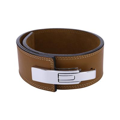 China Breathable Custom High Quality Genuine Cowhide Genuine Cowhide Belt Power Weightlifting Pure Leather Belt for sale