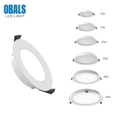 China Easy Installation OBALS Anti Glare Round Ceiling Recessed COB Mounted IP54 10W 15W 20W 30W 40W 48W Led Down Lamp for sale