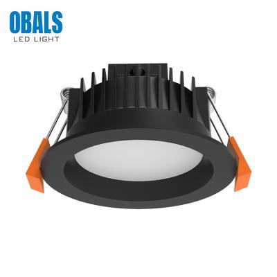 China OBALS Modern High Quality Anti Glare Black White Recessed Mounted Round Smd 10w Led Downlight for sale