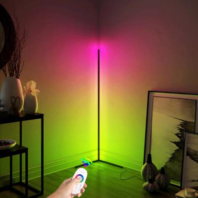 China OBALS Modern Minimalist Western Style RGB DC12V Colorful Remote Control Standing Corner Light Led Floor Lamp for sale