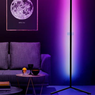 China OBLAS Dropshipping Modern Nordic Decorative Tripod RGB Remote Control Corner Standing LED Floor Lamp for sale