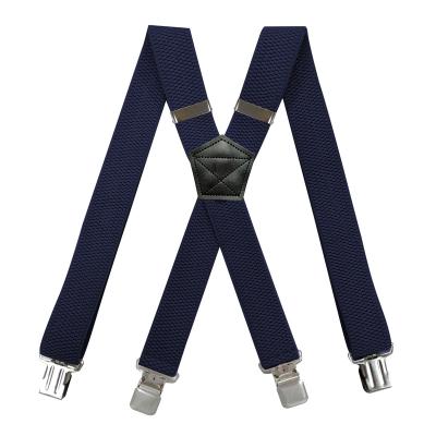 China Fasionable Fashion Hot Sale 3.8cm Corn Ribbon Style 4 Clips Big X Back Suspender For Men And Women for sale