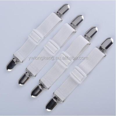 China Nylon Adjustable Corner Support 4-Piece Bed Suspenders Elastic Clips for sale