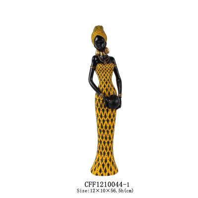 China Wholesale Custom Resin African Craftsman Style Man Lady Sculpture For Home Decor From Europe for sale