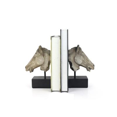 China Resin Horse Statue Bookends Home Accessories Bookshelf Modern Home Office Hotel Office Vintage Decorative Crafts for sale