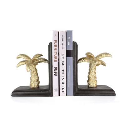 China Tropical Modern Home Accessories Bookends Resin Tropical Modern Home Bookends Bookends Resin Tree Gold Plated Home Decor Sculpture 50 settled for sale