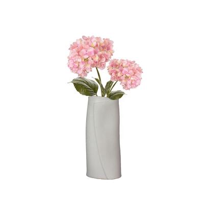 China Nordic minimalist white ceramic vase for modern and fashionable home decor tabletop vase, Europe All-season 9*8.4*22.5 for sale