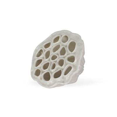 China Eco-friendly Nordic modern white ceramic lotus seed shaped ceramic pen holder flower vase for sale