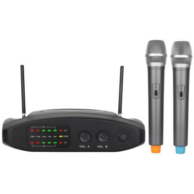 China Hot Selling Wireless Handheld Microphone AliExpress UHF 2 Channel Handheld Karaoke Wireless Microphone for sale