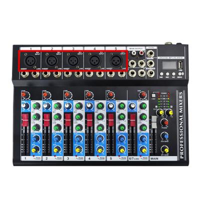 China Bluetooth /2 UHF Microphone Mini USB 7 Audio Mixer / CE Supply Factory Building Certificate F7 Professional Channel for sale