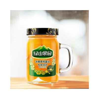 China Healthy Seal 456g Canned Rock Sugar Glass Yellow Peach Food Canned Fruit Production for sale