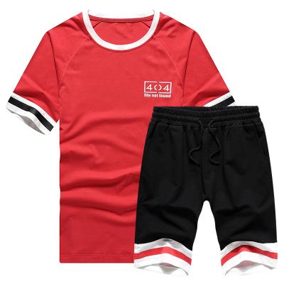 China Custom Made Gym Mens Tracksuit Anti-Wrinkle Logo Two Piece Short Pants Sportswear for sale