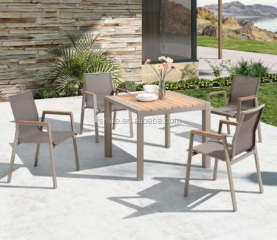 China Modern Aluminum Outdoor French Style Outdoor Furniture Set Furniture Table and Chair Set Outdoor Dining Set for sale