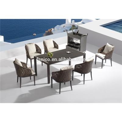 China Outdoor Garden Set Patio Rattan Cafe Furniture Garden Dining Sets for sale