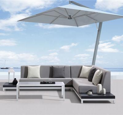 China Modern New Design Gray Garden Outdoor Sofa Furniture Aluminum Waterproof Fabric for sale