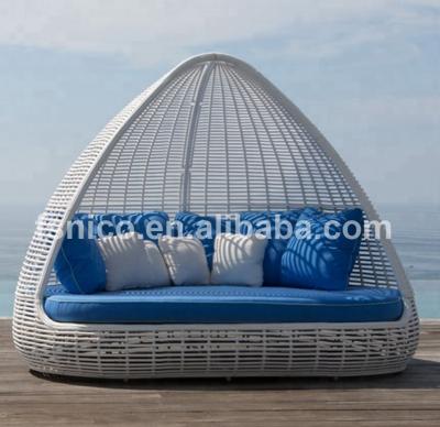 China Daybed/Modern Outdoor Rattan Lounge Bed Round Design/Garden Bed for sale