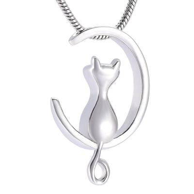 China CLASSIC Jewelry Cat Shape Girl Gift Necklace Stainless Steel Cremation Ash Holder for sale