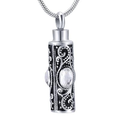 China IJD9953 CLASSIC Birthstone Cremation Jewelry For Memorial Pendant Keepsake Oil Perfume Necklace Ashes Tube Urn for sale