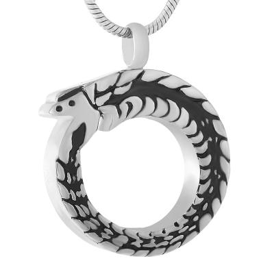 China IJD9419 CLASSIC Snake Urn 316L Stainless Steel Cremation Necklace Pet Ashes Keepsake for sale