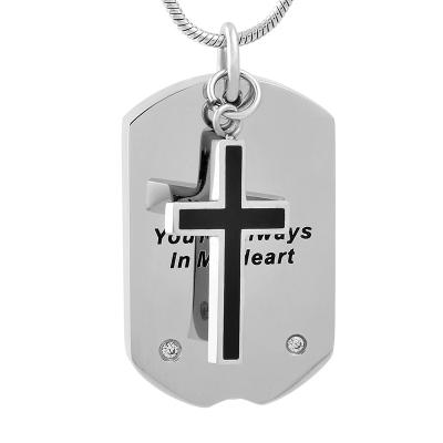 China IJD9733 DIY Memorial Cremation Cross Keepsake Ashes Necklace High Quality Pendant Hanging Urn Holder Jewelry for sale