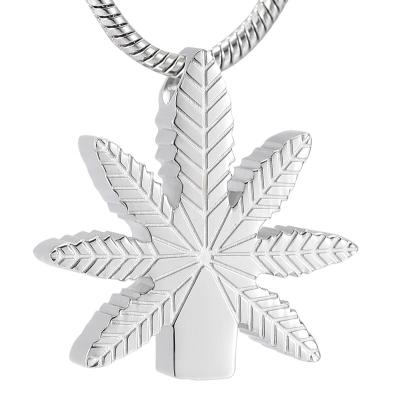 China Fashion IJD9992 Maple Leaf Stainless Steel Memorial Cremation Keepsake Urn Pendant Necklace For Women for sale