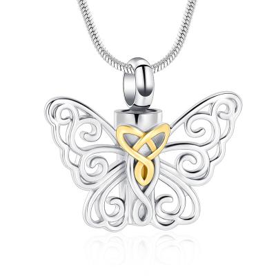 China Romantic Butterfly Cavity Butterfly Cremation Charm Cremation Dangle Jewelry Ashes Pendant Jewelry for sale