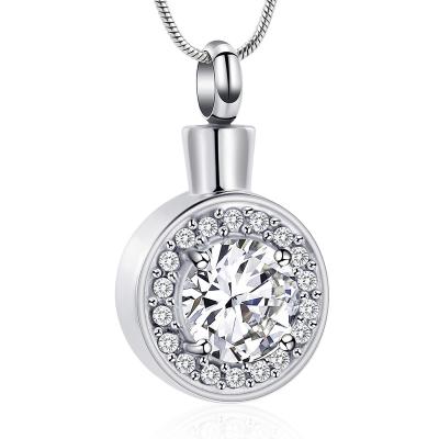 China Romantic Diamond Pendant Urn Round Jewelry Cubic Zirconia Necklaces Jewelry Pendant Necklace For Women for sale