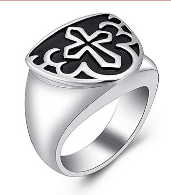 China CLASSIC Exquisite Cross Custom Urn Ring Unisex Stainless Steel Style Niche Style Simple Ring for sale