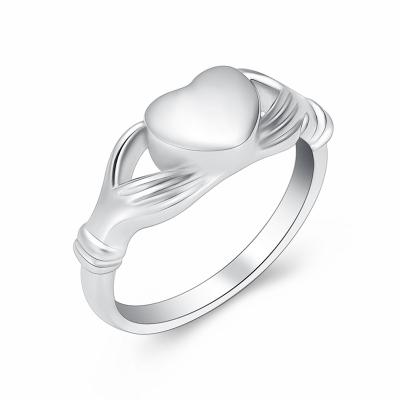 China CLASSIC Women's Stainless Steel Heart Hollow Pattern Exquisite Fashion Simple Urn Ring For Gift for sale