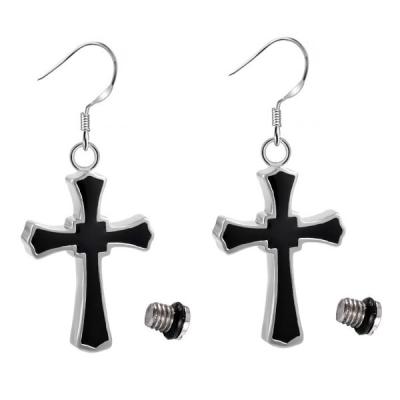 China CLASSIC cross earring stainless steel pendant men and women cool trend piercing plug ash punk earrings for sale