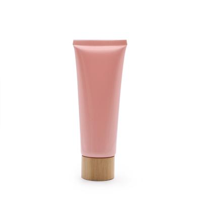 China Cosmetic Cream 5ml-300ml Detergent Tube Cosmetic Facial Soft Squeeze Tubes Plastic Tube With Bamboo Lid for sale