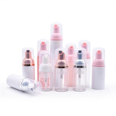 China 30ml 50ml 60ml 70ml 80ml 100ml cosmetic foam pump bottle with silver lid for face wash for sale