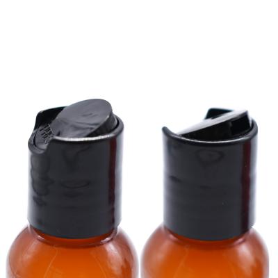 China Transparent 300ml Cosmetic Amber PET Plastic Bottles With Disc Top for sale