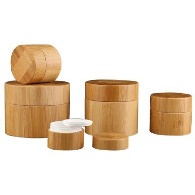 China 10G 15G 20G 30G 50G 100G 200G 250G Recyclable Empty Bamboo Wooden Jar With Bamboo Lid for sale