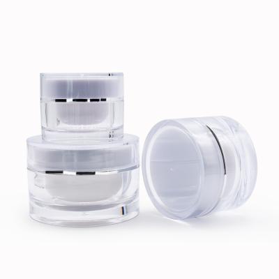 China Double Wall Empty Skin Care Cream Acrylic Cream Jar 5g Clear Cosmetic Acrylic Plastic Jars for sale