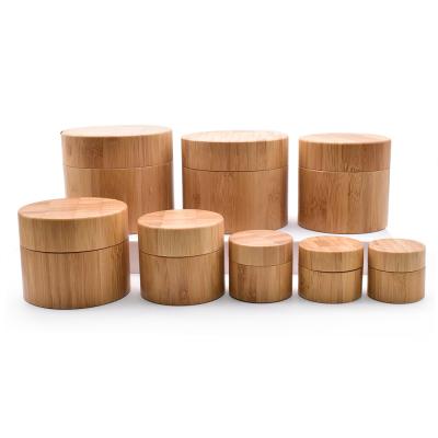 China 5g 10g 15g 20g 30g 50g 100g 150g 200g 250g cosmetic luxury cosmetic bamboo jar with bamboo lid for sale