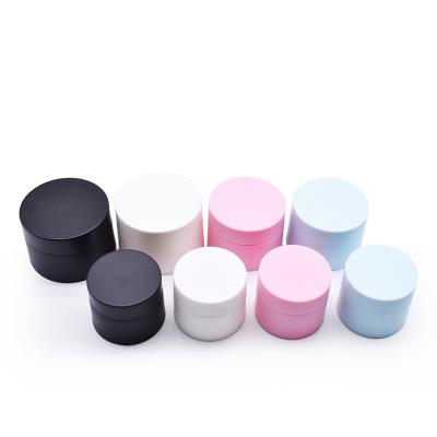 China Plastic Skin Care Cream Jar Green Pink Black White Personal Packaging 3g 5g 10g 15g 30g 50g 80g Double Wall PP Empty For Cosmetic for sale