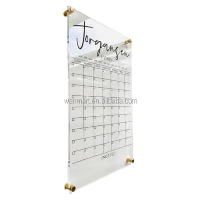 China Durable Hot Sale Customized Perpetual Wall Acrylic Dry Erase Calendar for sale