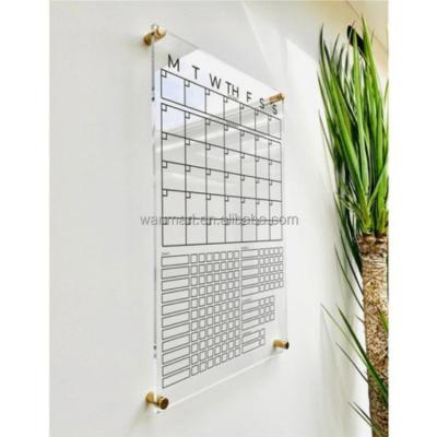 China Durable Clear Acrylic White Board Wall Calendar Planned Weekly Dry Erase For Wall for sale