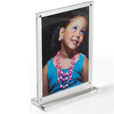 China American Style Acrylic Bulletin Board Frames Desktop Self Standing Magnetic Acrylic Block Photo Frame for sale