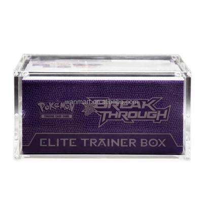 China Elite Durable Custom Acrylic Trainer Display Case Box Booster Pokemon UPC ETB Pokemon Box Magnet Lid Protector Case for sale