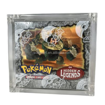 China Durable Custom Acrylic Pokemon Booster Box With ETB Magnetic UV Resistant Case Lid Acrylic Display Box for sale